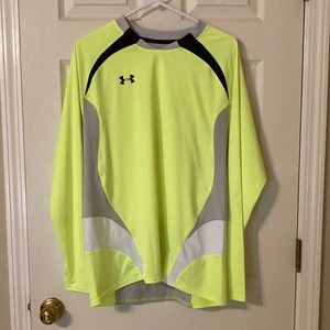 Under Armour neon yellow goalie jersey